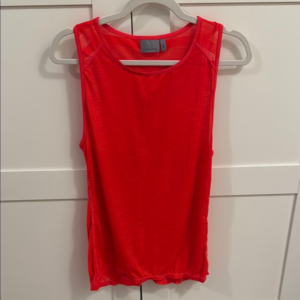 Athleta Kettlebella Neon Red Tank Top Small